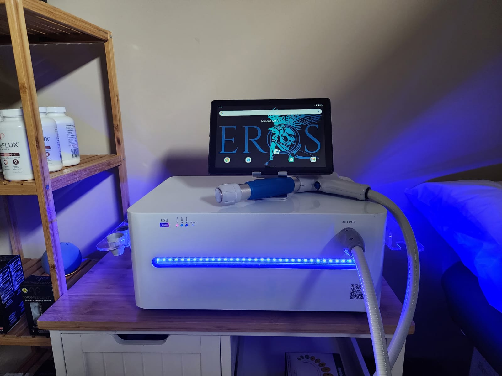 EROS acoustic wave device in the PRIMAL Vitality treatment room